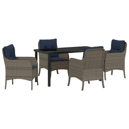 Have Spisebordssæt med pude 5 pcs Grå polyrattan