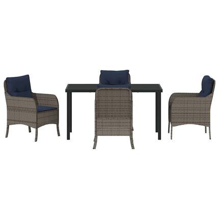 Have Spisebordssæt med pude 5 pcs Grå polyrattan