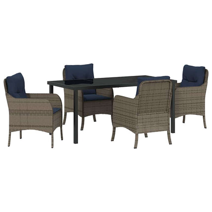 Have Spisebordssæt med pude 5 pcs Grå polyrattan