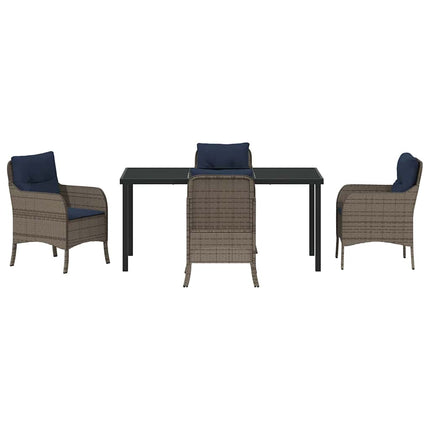 Have Spisebordssæt med pude 5 pcs Grå polyrattan