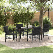Have Spisebordssæt med pude 5 pcs Sort polyrattan