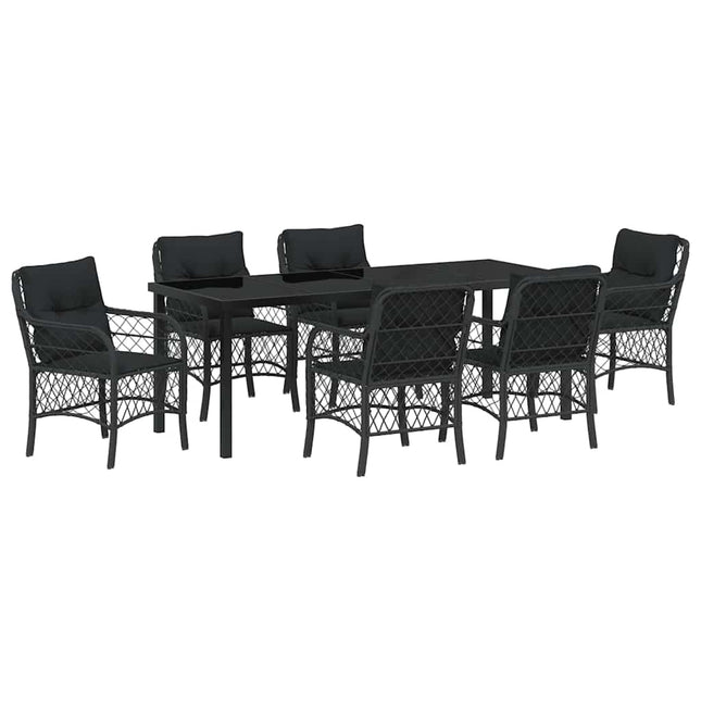 Have Spisebordssæt 7 stk. Sort polyrattan