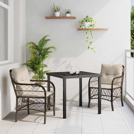 Have Spisebordssæt med pude 3 pcs Brun polyrattan
