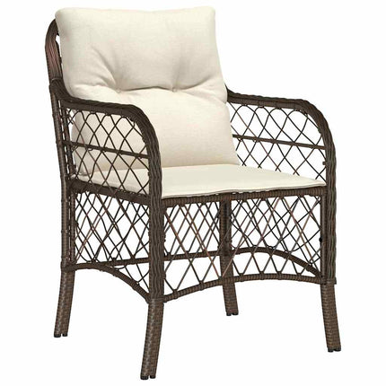 Have Spisebordssæt med pude 3 pcs Brun polyrattan