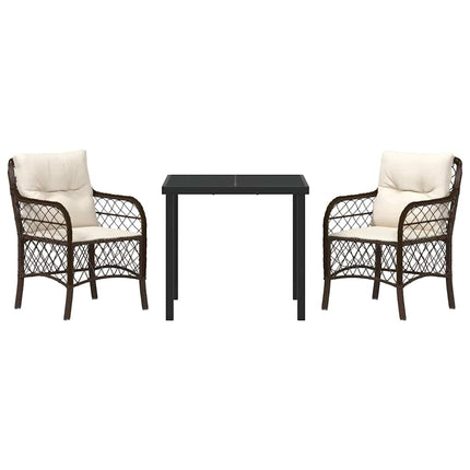 Have Spisebordssæt med pude 3 pcs Brun polyrattan