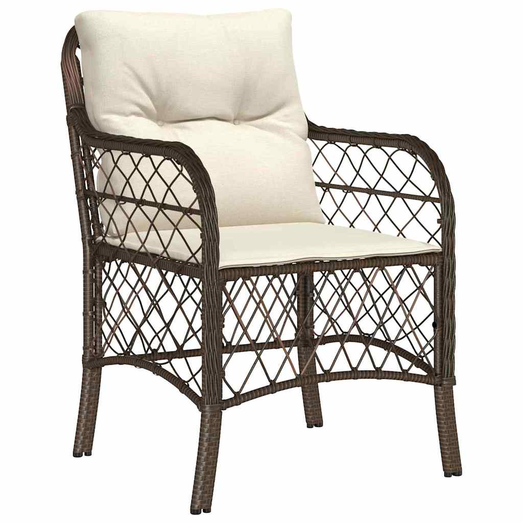 Have Spisebordssæt med pude 5 pcs Brun polyrattan