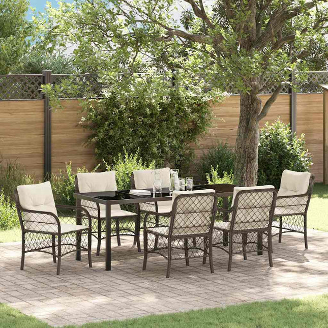 Have Spisebordssæt 7 stk. Brun polyrattan