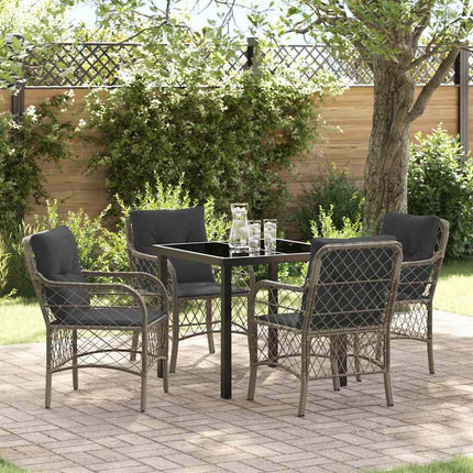Have Spisebordssæt med pude 5 pcs Grå polyrattan