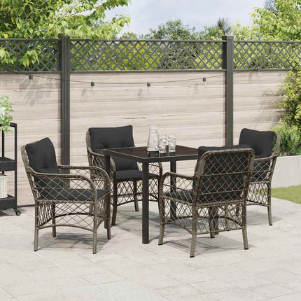 Have Spisebordssæt med pude 5 pcs Grå polyrattan