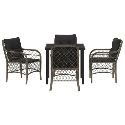 Have Spisebordssæt med pude 5 pcs Grå polyrattan
