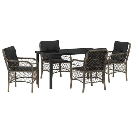 Have Spisebordssæt med pude 5 pcs Grå polyrattan