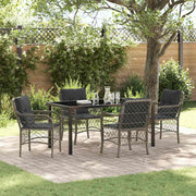 Have Spisebordssæt med pude 5 pcs Grå polyrattan