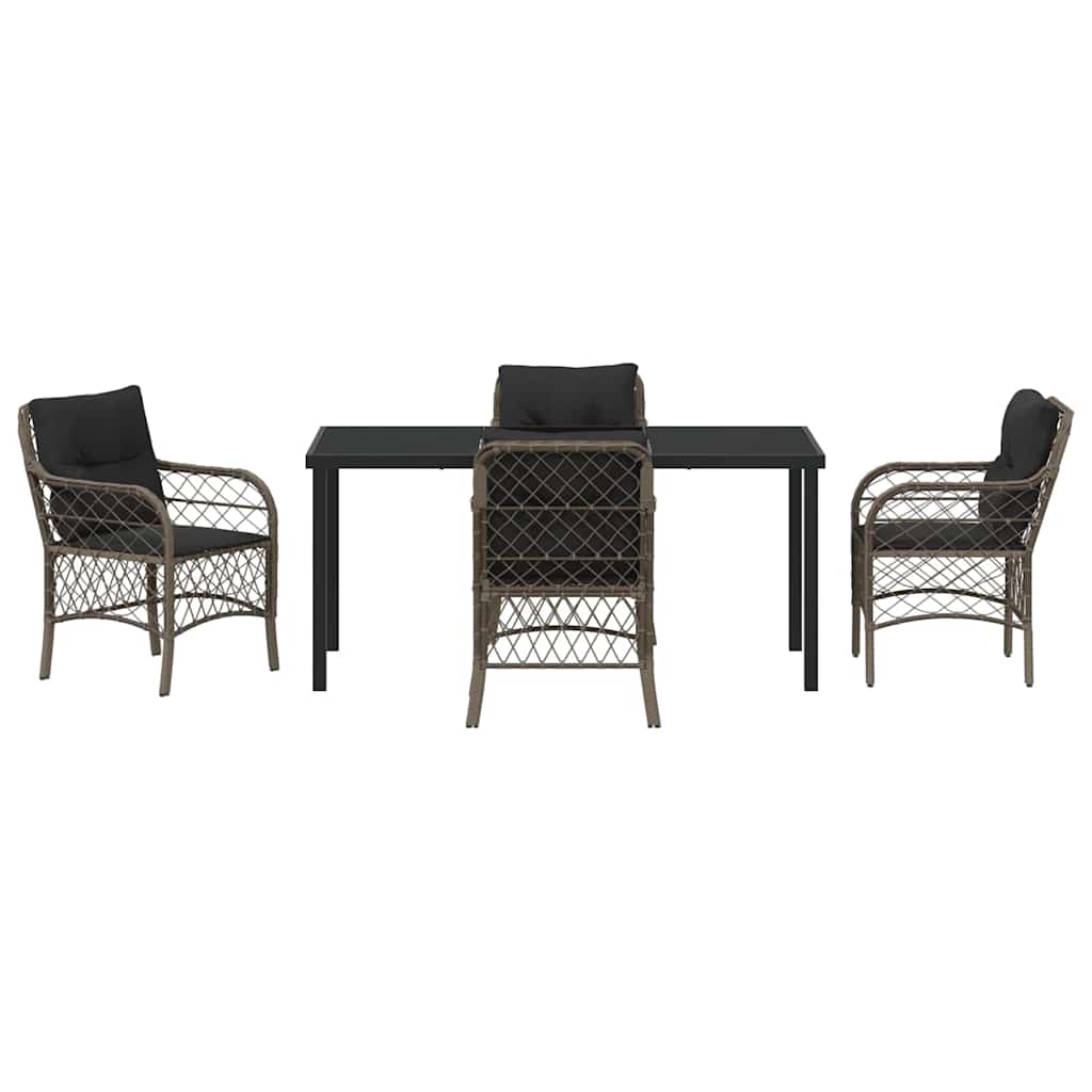 Have Spisebordssæt med pude 5 pcs Grå polyrattan