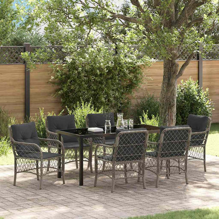 Have Spisebordssæt med pude 7 pcs Grå polyrattan