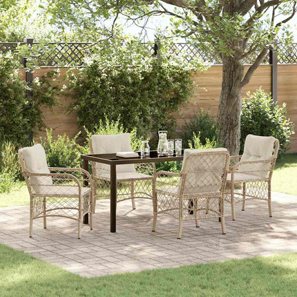 Have Spisebordssæt med pude 5 pcs Beige polyrattan