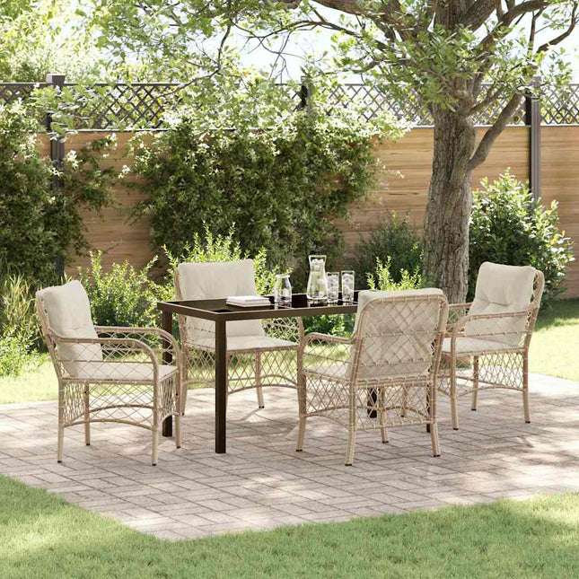 Have Spisebordssæt 5 stk. Beige polyrattan