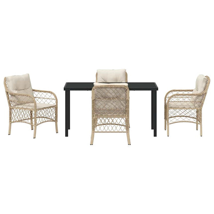 Have Spisebordssæt med pude 5 pcs Beige polyrattan