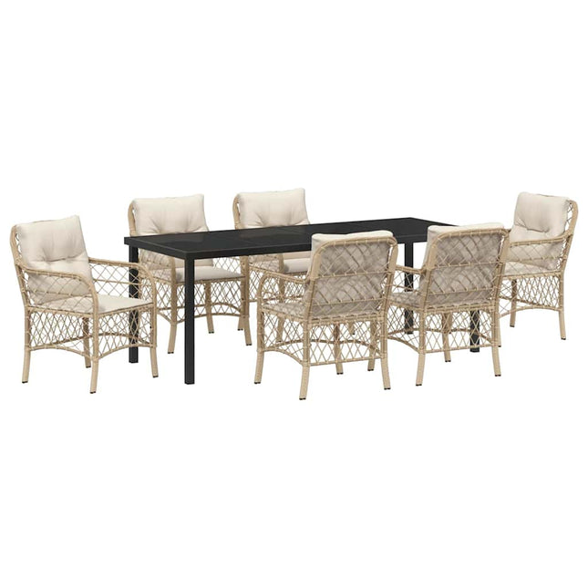 Have Spisebordssæt 7 stk. Beige polyrattan