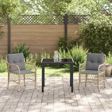 Have Spisebordssæt med pude 3 pcs Beige polyrattan