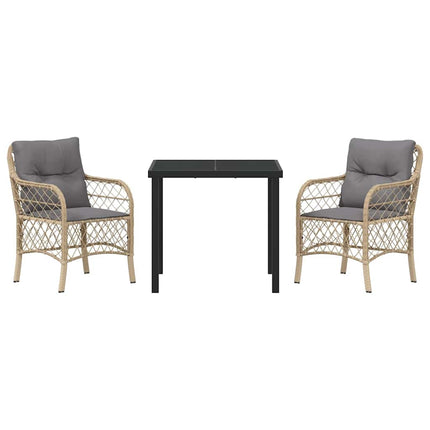 Have Spisebordssæt med pude 3 pcs Beige polyrattan