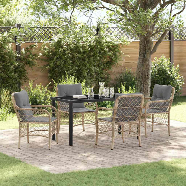 Have Spisebordssæt 5 stk. Beige polyrattan