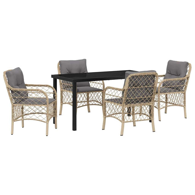 Have Spisebordssæt 5 stk. Beige polyrattan