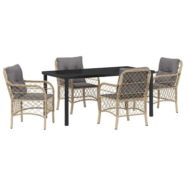Have Spisebordssæt 5 stk. Beige polyrattan