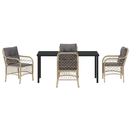 Have Spisebordssæt med pude 5 pcs Beige polyrattan