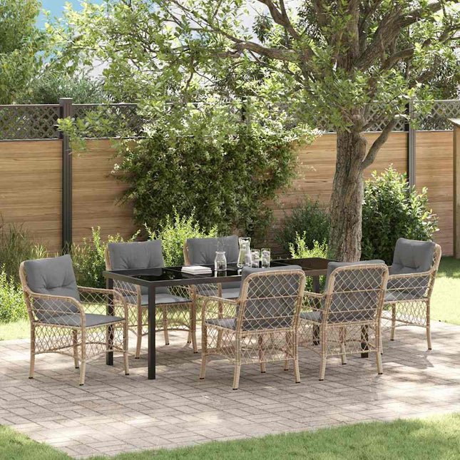 Have Spisebordssæt 7 stk. Beige polyrattan