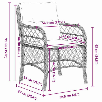 Have Spisebordssæt med pude 5 pcs Lysegrå polyrattan