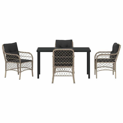 Have Spisebordssæt med pude 5 pcs Lysegrå polyrattan