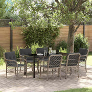Have Spisebordssæt med pude 7 pcs Lysegrå polyrattan