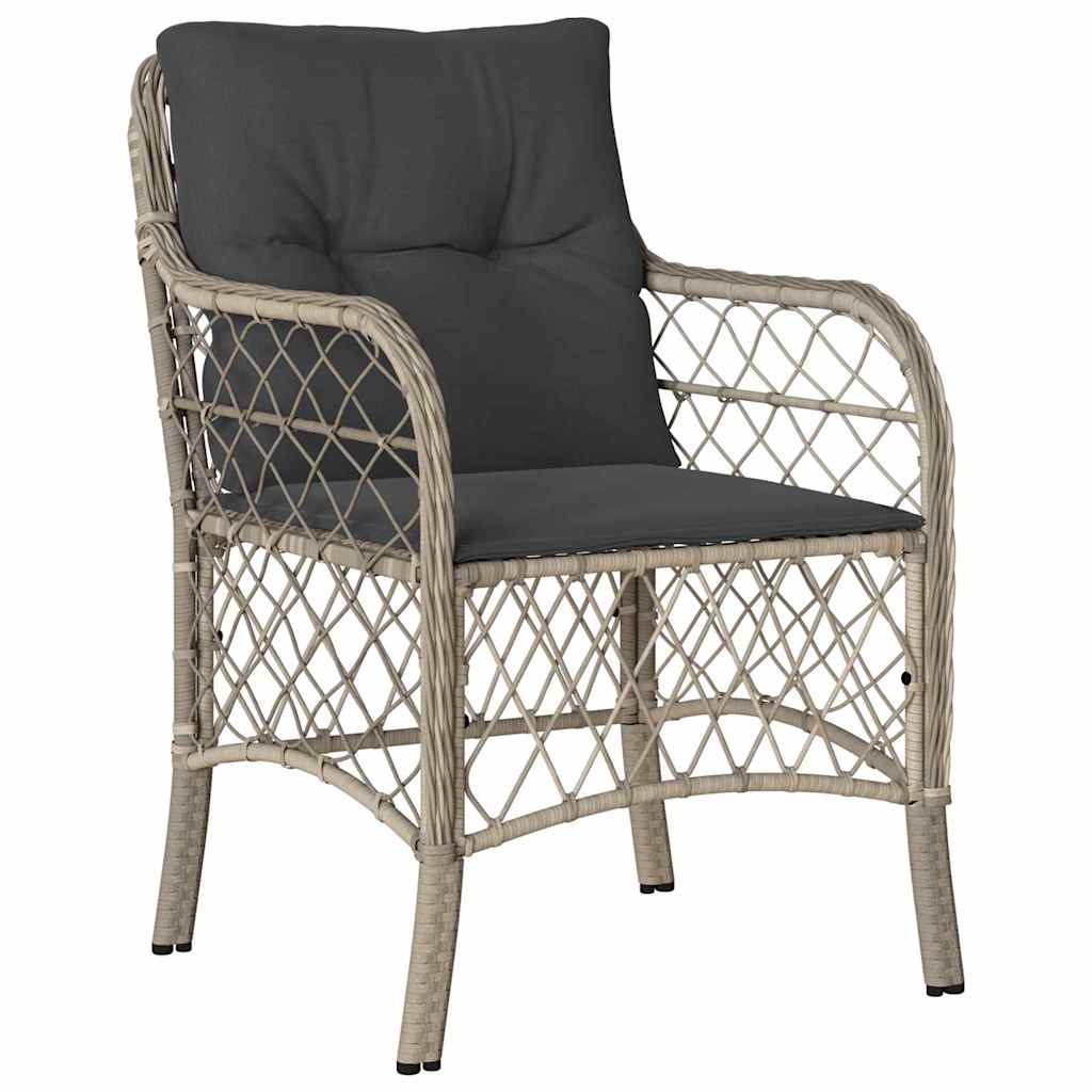 Have Spisebordssæt med pude 7 pcs Lysegrå polyrattan