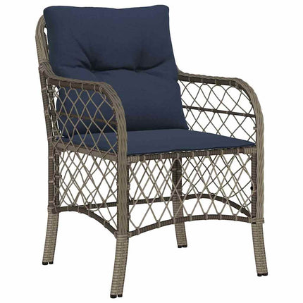 Have Spisebordssæt med pude 7 pcs Grå og sort Rattan