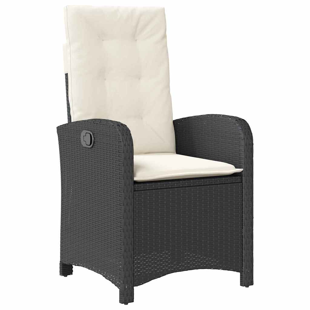 Have Spisebordssæt med pude 5 pcs Sort polyrattan