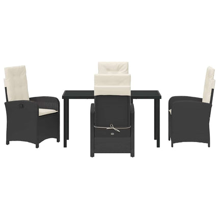 Have Spisebordssæt med pude 5 pcs Sort polyrattan