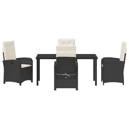 Have Spisebordssæt med pude 5 pcs Sort polyrattan