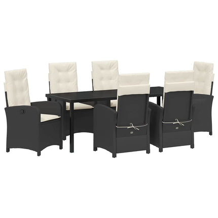 Have Spisebordssæt 7 stk. Sort polyrattan