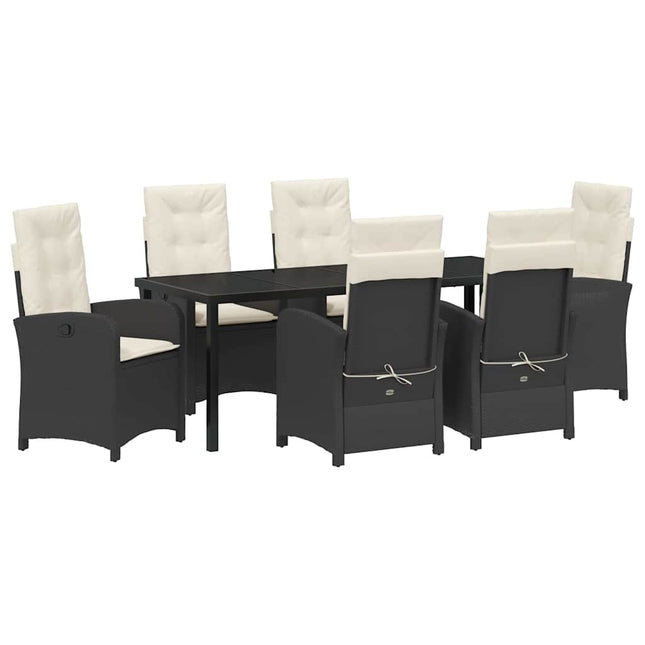 Have Spisebordssæt 7 stk. Sort polyrattan