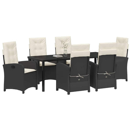 Have Spisebordssæt 7 stk. Sort polyrattan