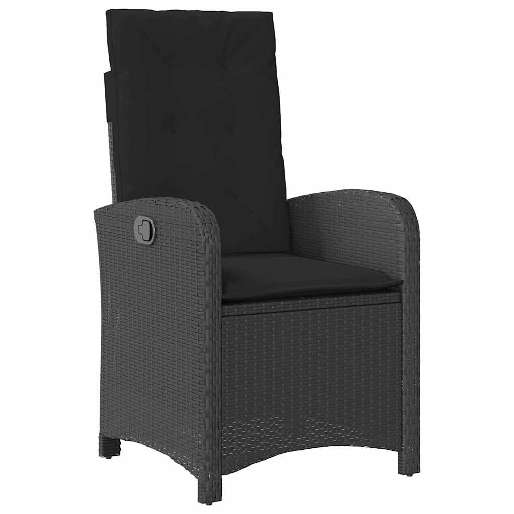 Have Spisebordssæt med pude 3 pcs Sort polyrattan