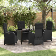 Have Spisebordssæt med pude 5 pcs Sort polyrattan