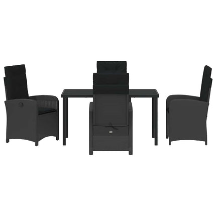 Have Spisebordssæt med pude 5 pcs Sort polyrattan