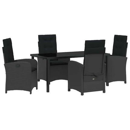 Have Spisebordssæt med pude 5 pcs Sort polyrattan