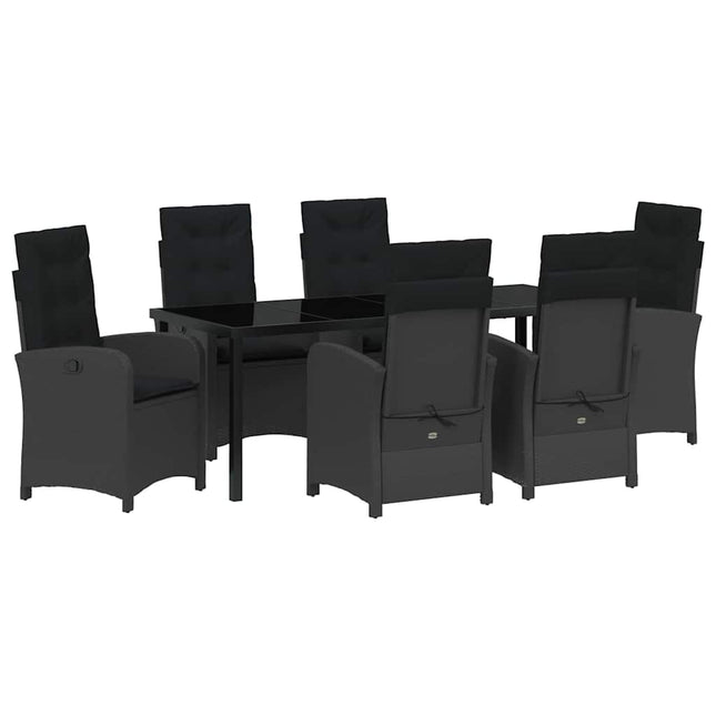 Have Spisebordssæt 7 stk. Sort polyrattan