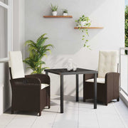 Have Spisebordssæt med pude 3 pcs Brun polyrattan