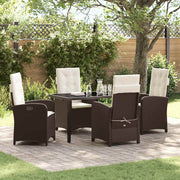 Have Spisebordssæt med pude 5 pcs Brun polyrattan