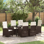 Have Spisebordssæt med pude 7 pcs Brun polyrattan
