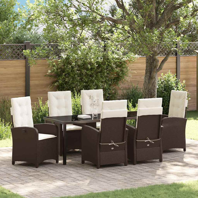 Have Spisebordssæt 7 stk. Brun polyrattan
