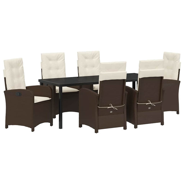 Have Spisebordssæt 7 stk. Brun polyrattan